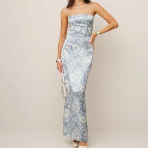 Reformation Frankie 100% Silk Dress - Porcelain